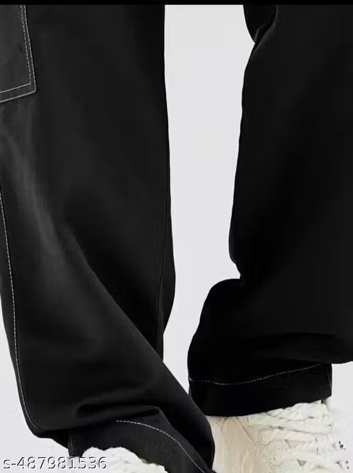 COTTON BLACK CARGO PANT JEANS FOR MEN