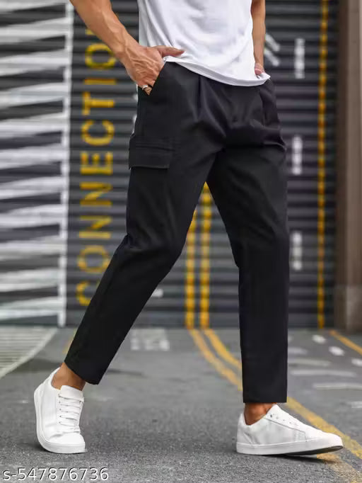 Men Regular Fit Self Design Cargo Pant