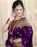 Kanjivaram Soft Banarasi  Saree With Blouse Piece Wine